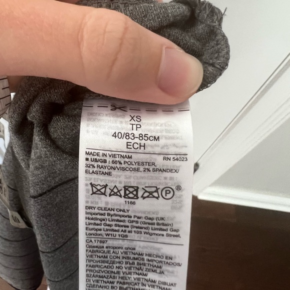 Banana Republic Gray and Black Stripe MIDI Dress with Tie - Size XS - Picture 5 of 5